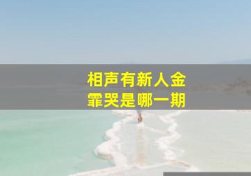 相声有新人金霏哭是哪一期