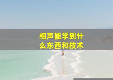 相声能学到什么东西和技术