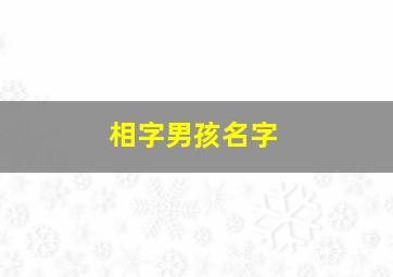 相字男孩名字