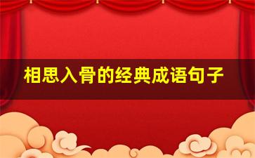 相思入骨的经典成语句子