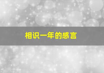 相识一年的感言