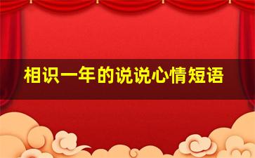 相识一年的说说心情短语