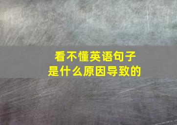 看不懂英语句子是什么原因导致的