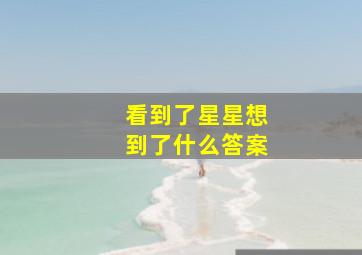 看到了星星想到了什么答案