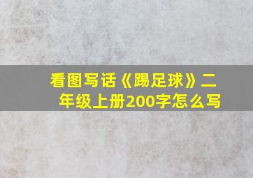 看图写话《踢足球》二年级上册200字怎么写