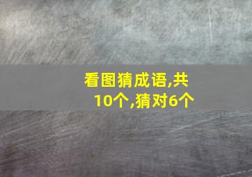 看图猜成语,共10个,猜对6个