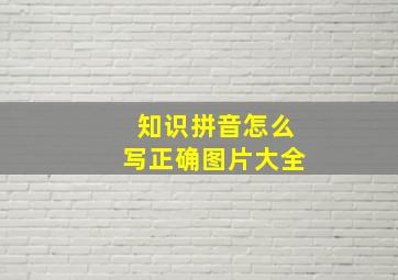 知识拼音怎么写正确图片大全