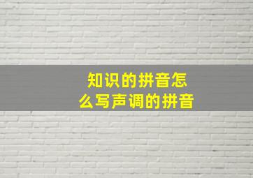 知识的拼音怎么写声调的拼音