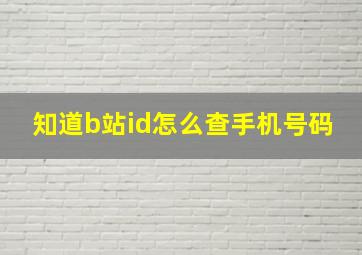 知道b站id怎么查手机号码