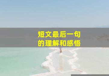 短文最后一句的理解和感悟