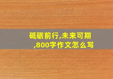 砥砺前行,未来可期,800字作文怎么写