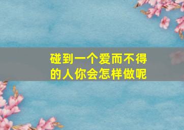 碰到一个爱而不得的人你会怎样做呢