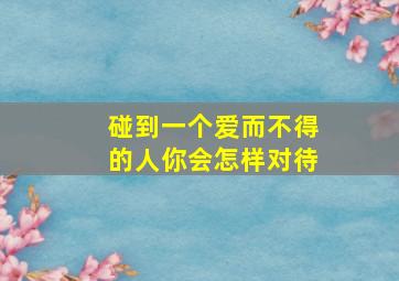 碰到一个爱而不得的人你会怎样对待