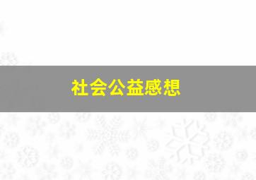 社会公益感想