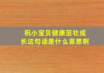 祝小宝贝健康茁壮成长这句话是什么意思啊