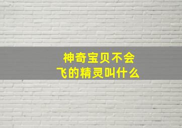 神奇宝贝不会飞的精灵叫什么