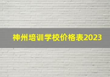 神州培训学校价格表2023