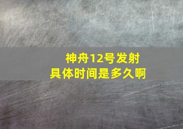 神舟12号发射具体时间是多久啊