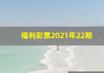 福利彩票2021年22期