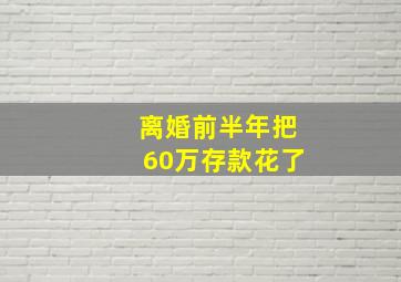 离婚前半年把60万存款花了