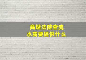 离婚法院查流水需要提供什么