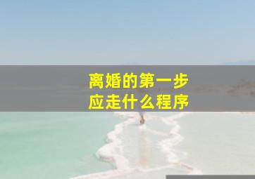 离婚的第一步应走什么程序