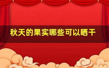 秋天的果实哪些可以晒干