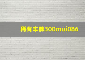 稀有车牌300mui086