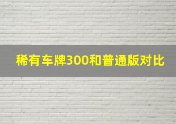 稀有车牌300和普通版对比