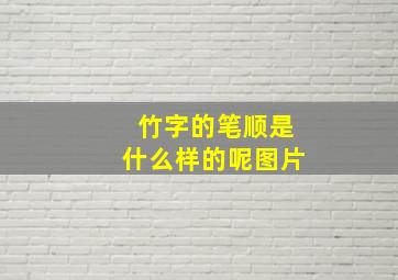 竹字的笔顺是什么样的呢图片