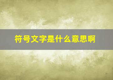 符号文字是什么意思啊