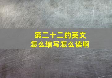 第二十二的英文怎么缩写怎么读啊