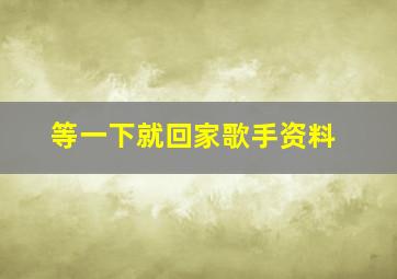 等一下就回家歌手资料