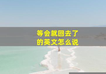 等会就回去了的英文怎么说