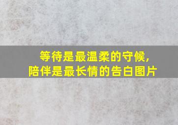 等待是最温柔的守候,陪伴是最长情的告白图片