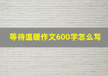 等待温暖作文600字怎么写