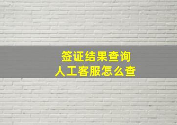 签证结果查询人工客服怎么查