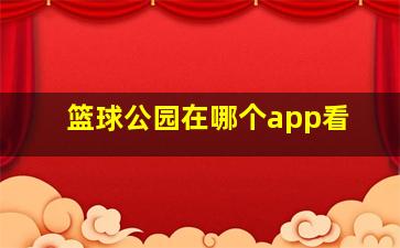 篮球公园在哪个app看