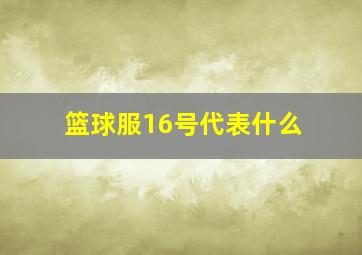 篮球服16号代表什么