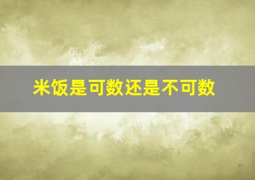 米饭是可数还是不可数