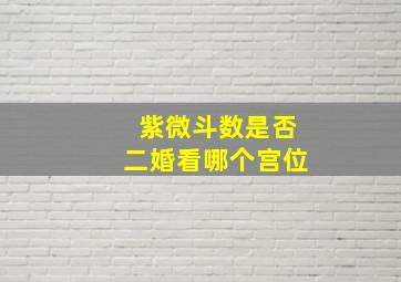 紫微斗数是否二婚看哪个宫位