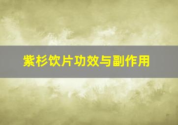 紫杉饮片功效与副作用