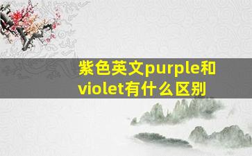 紫色英文purple和violet有什么区别