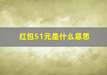 红包51元是什么意思