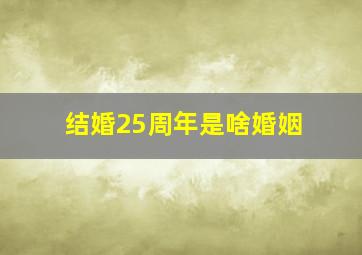 结婚25周年是啥婚姻