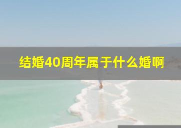 结婚40周年属于什么婚啊