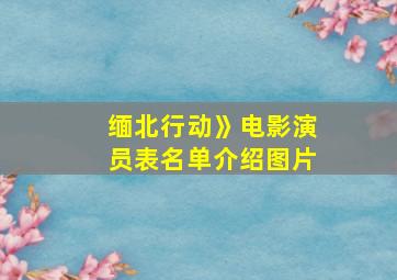 缅北行动》电影演员表名单介绍图片