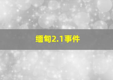 缅甸2.1事件