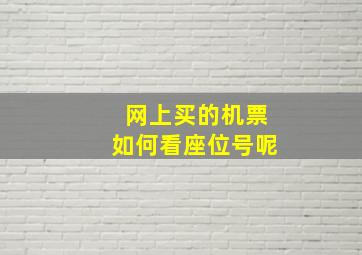 网上买的机票如何看座位号呢