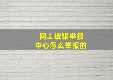 网上被骗举报中心怎么举报的